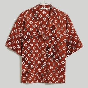 Madewell Plus Bubble-Printed Button-Up Camp Shirt 2X